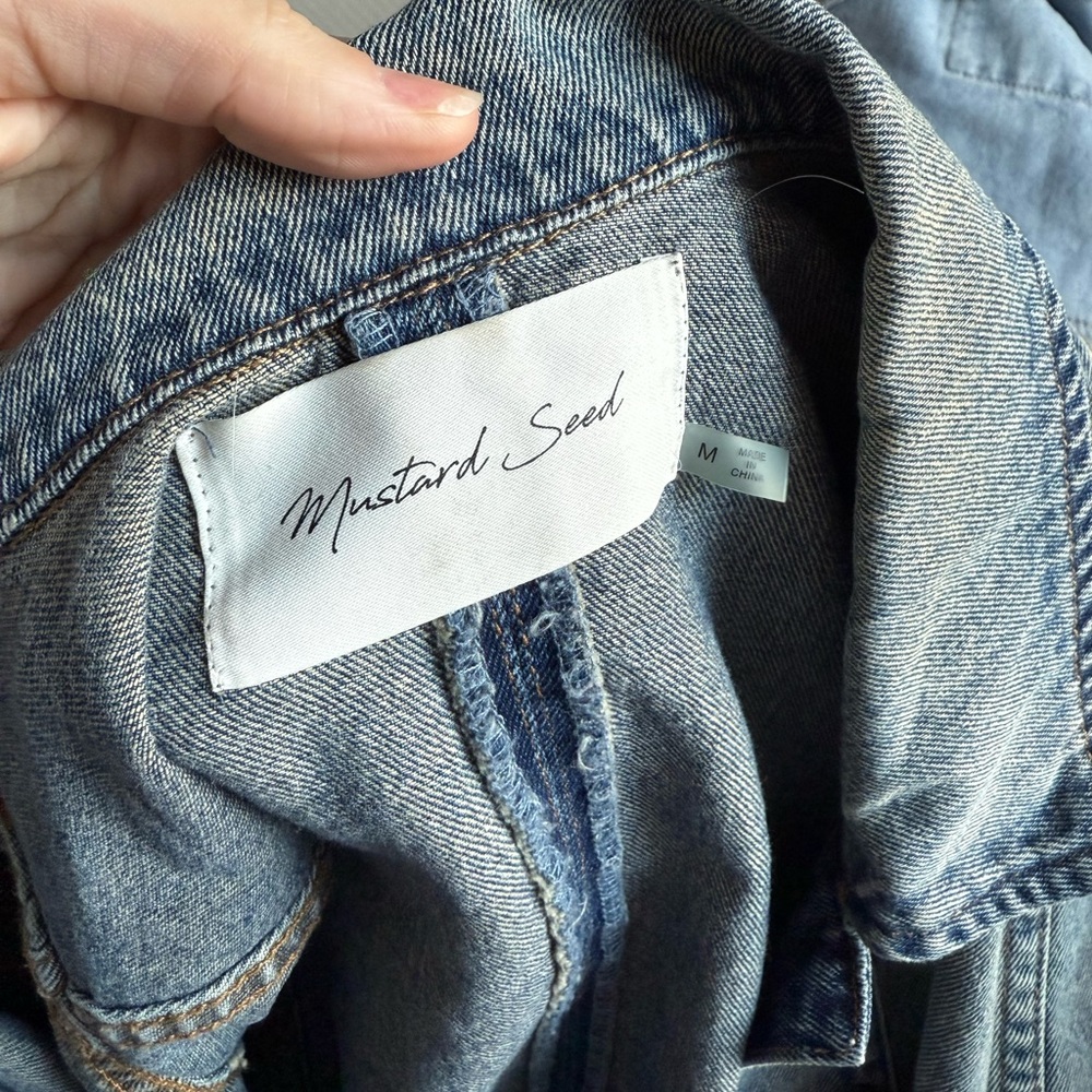Mustard Seed Denim Bomber Jacket - Picture 8 of 8